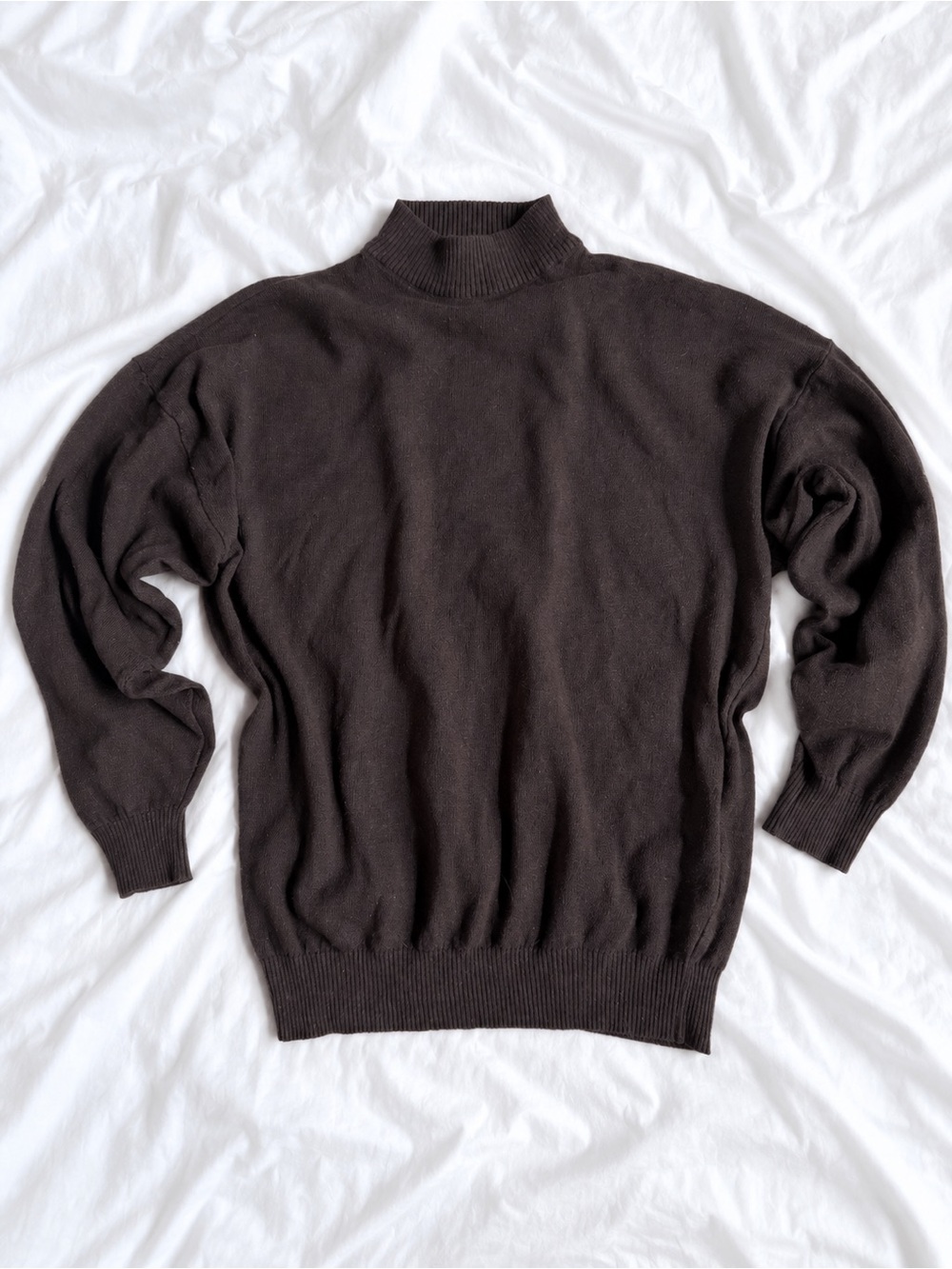 Men's Brown Turtleneck Sweater — Soft Ribbed Knit
